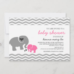 Elephant Baby Shower Invitation Einladung