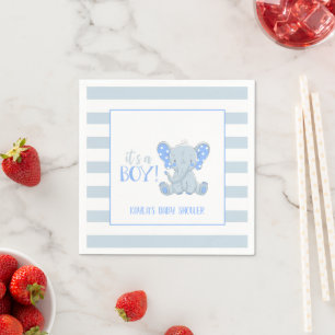Elephant Baby Shower Napkin - Es ist ein Junge - C Serviette