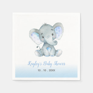 Elephant Baby Shower Napkins (Blue Boys) Serviette