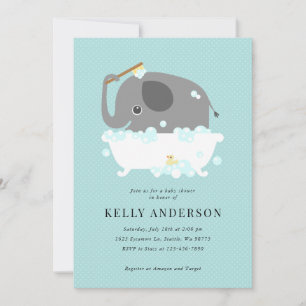 Elephant Baby Shower Party Einladung