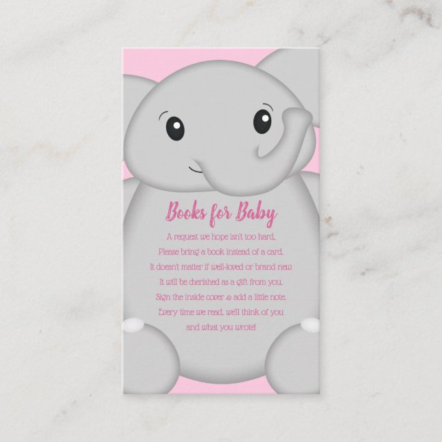 Elephant Baby Shower Pink Safari Girl Begleitkarte (Vorderseite)