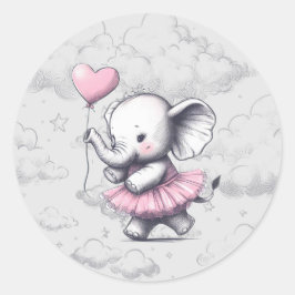 Elephant Baby Shower Runder Aufkleber