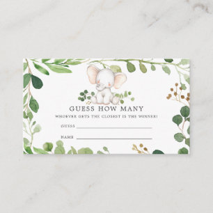 Elephant Baby Shower schätzt wie viele Karten