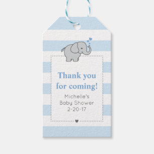 Elephant Baby Shower Tag - Junge Geschenkanhänger