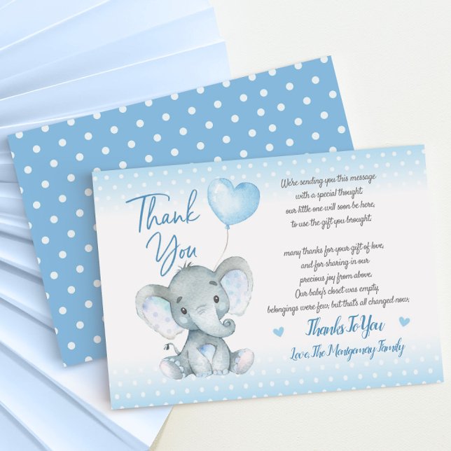 Elephant Baby Shower Thank You Card Dankeskarte (Von Creator hochgeladen)