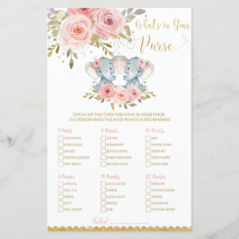 Elephant Baby Shower Was ist in Ihrem Purse Game?