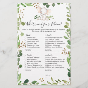 Elephant Baby Shower Was ist in Ihrem Telefon?