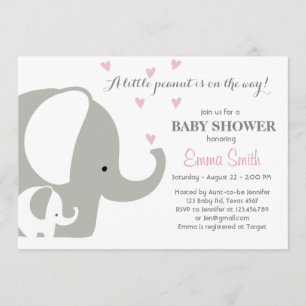 Elephant Babydusche Elefant Einladung Baby Girl