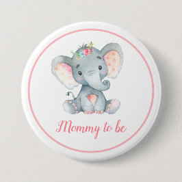 Elephant Babydusche Mama muss Junge Mutter rosa se Button