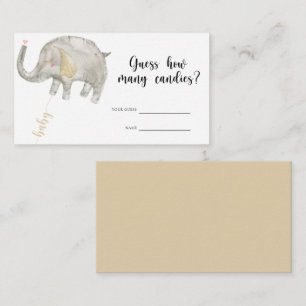 Elephant - Babydusche schätzen wie viele Bonbons Begleitkarte