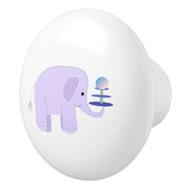 Elephant Balancing Act Keramikknauf (Rechts)