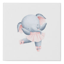 Elephant Ballerina Imitate Canvas Print