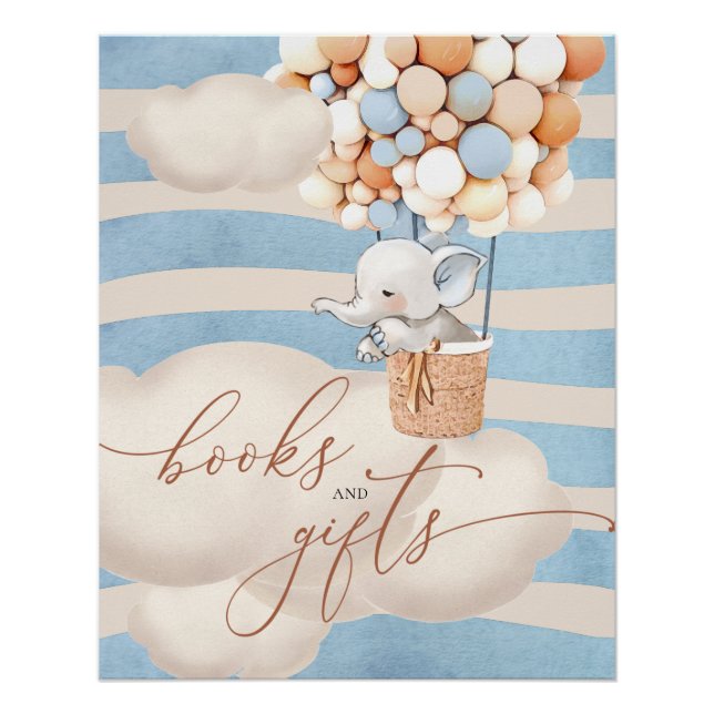 Elephant Balloon Baby Books and Gifts Poster (Vorderseite)