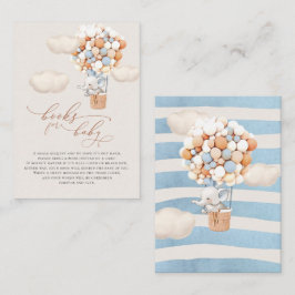Elephant Balloon Baby Books Enclosure Card Begleitkarte