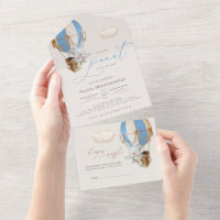 Elephant Balloon Baby Dusche in einer Einladung