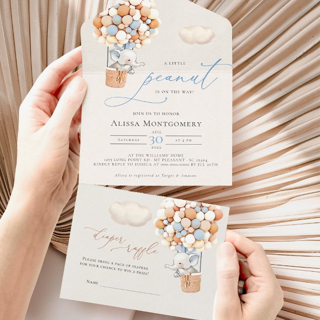 Elephant Balloon Baby Dusche in einer Einladung (Von Creator hochgeladen)