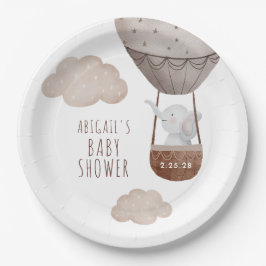 Elephant Balloon Baby Dusche Pappteller