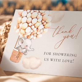 Elephant Balloon Baby Dusche Vielen Dank Dankeskarte