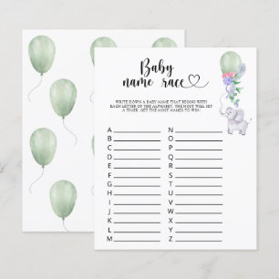 Elephant & Balloon - Baby name race game