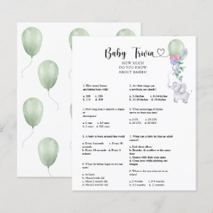 Elephant & Balloon - Baby Trivia   Baby Showspiel