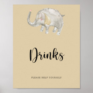 Elephant Balloon Drinks helfen Ihnen Poster