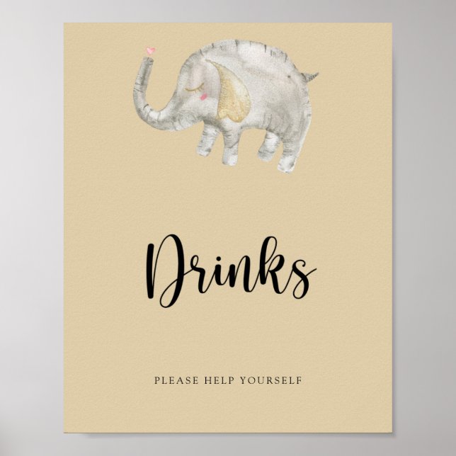 Elephant Balloon Drinks helfen Ihnen Poster (Vorne)
