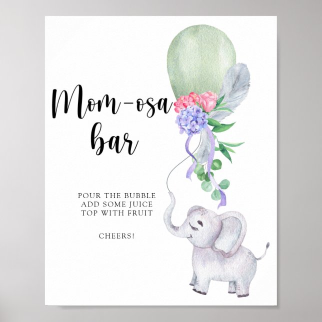 Elephant & Balloon \ Mama-osa-Bar Poster (Vorne)