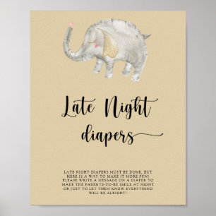Elephant Balloon \ Spate night diaper game Poster