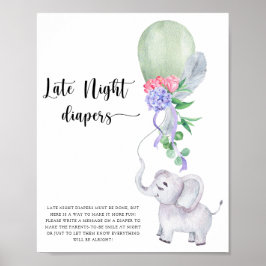 Elephant & Balloon \ Spate night diaper game Poster