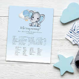 Elephant Balloon Who is My Mommy Baby Game Blue