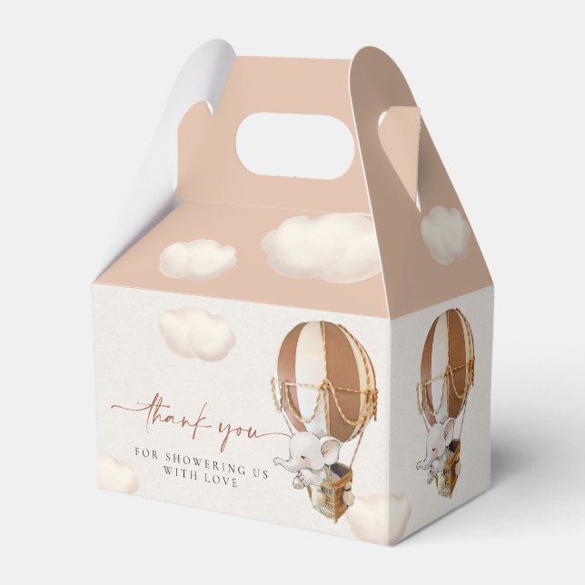 Elephant Balloons Bevorzugungsbox Geschenkschachtel (Vorderseite)