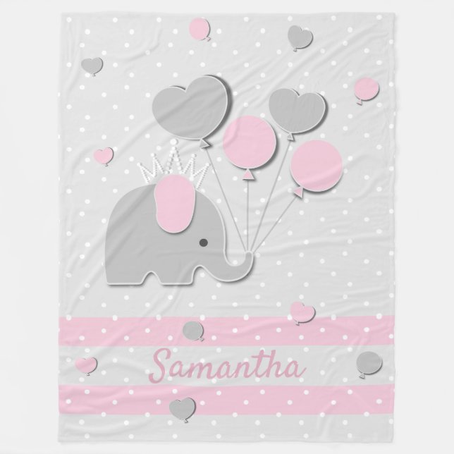 Elephant Balloons love Nursery Gift Fleecedecke (Vorderseite)