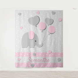 Elephant Balloons Nursery Gift backdrop Wandteppich