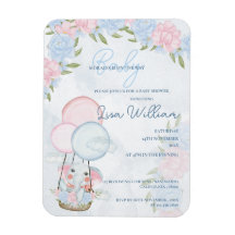 Elephant Balloons Pink Floral Baby Dusche Einladun