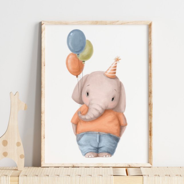 Elephant Balloons Print | Elephant Wall Print Poster (Von Creator hochgeladen)