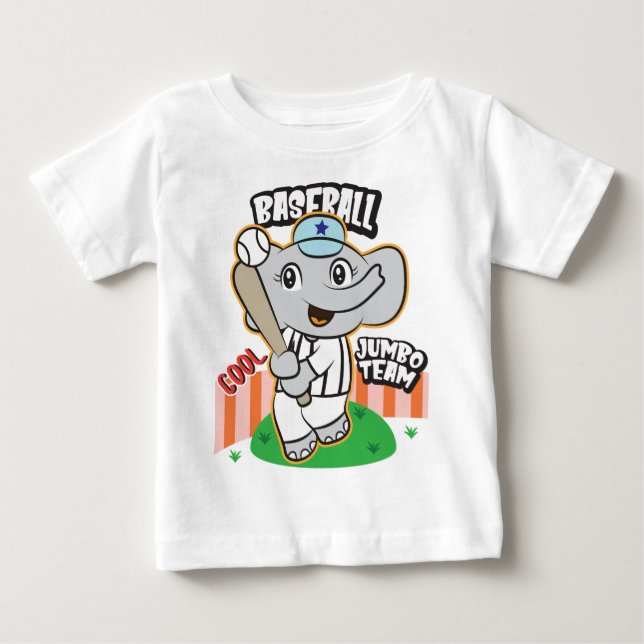 Elephant Baseball Baby T-shirt (Vorderseite)