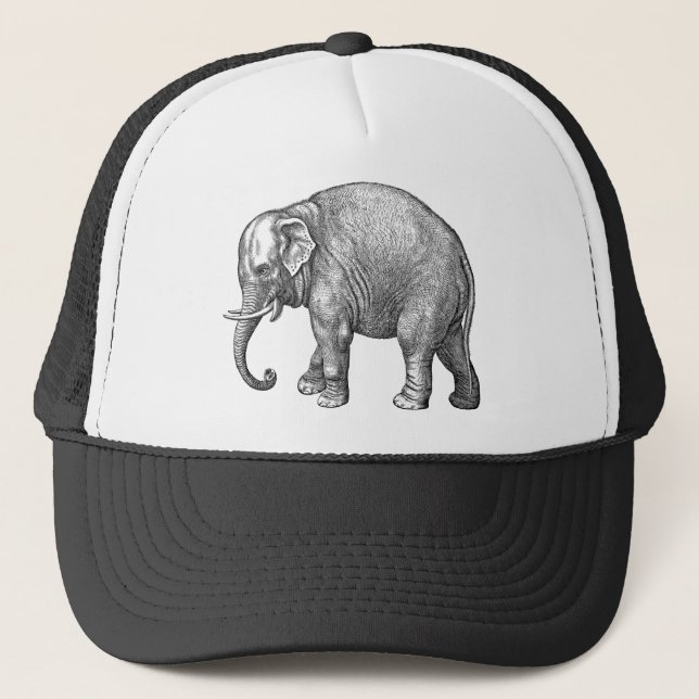 Elephant Baseball Hat Truckerkappe (Vorderseite)