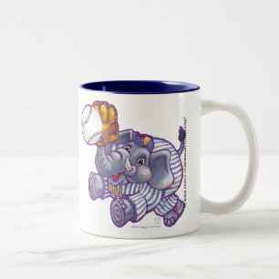 Elephant Baseball Player Tasse