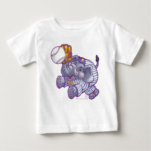 Elephant Baseball Star Baby T-shirt