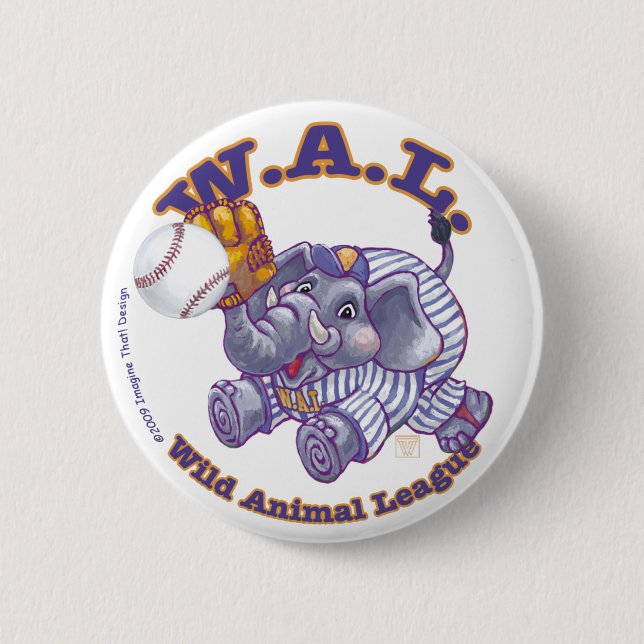 Elephant Baseball Star Button (Vorderseite)