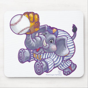 Elephant Baseball Star Mousepad