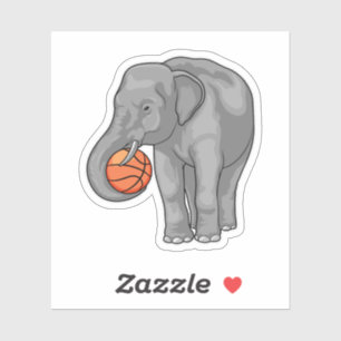 Elephant Basketball-Spieler Basketball Aufkleber