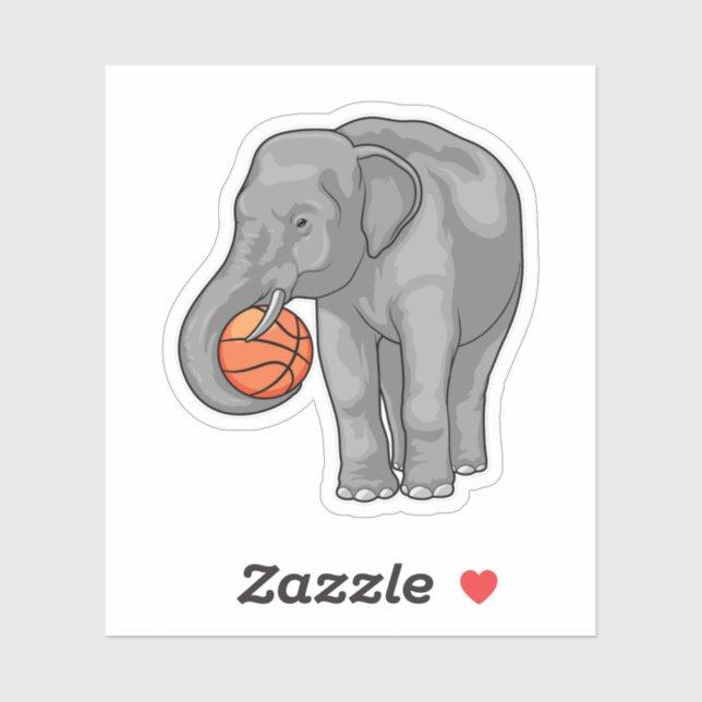 Elephant Basketball-Spieler Basketball Aufkleber (Blatt)