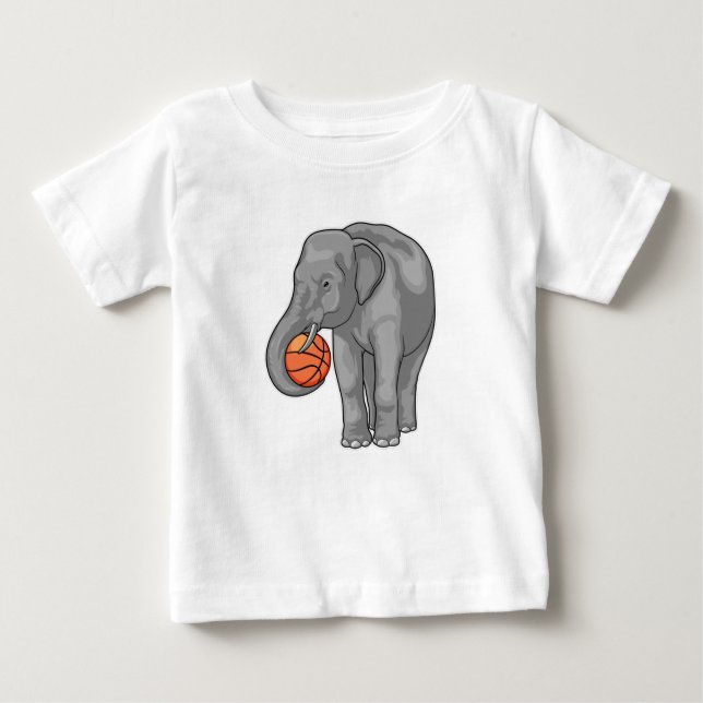 Elephant Basketball-Spieler Basketball Baby T-shirt (Vorderseite)
