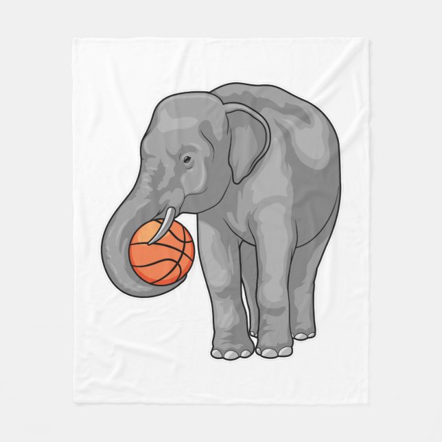 Elephant Basketball-Spieler Basketball Fleecedecke (Vorderseite)