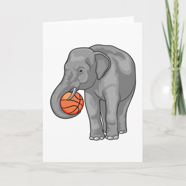 Elephant Basketball-Spieler Basketball Karte (Vorderseite)