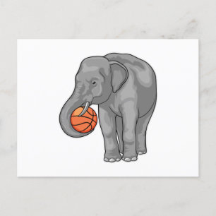 Elephant Basketball-Spieler Basketball Postkarte
