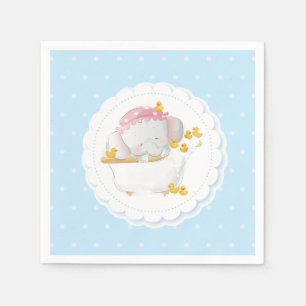 Elephant Bath Blue Polka Dot Serviette