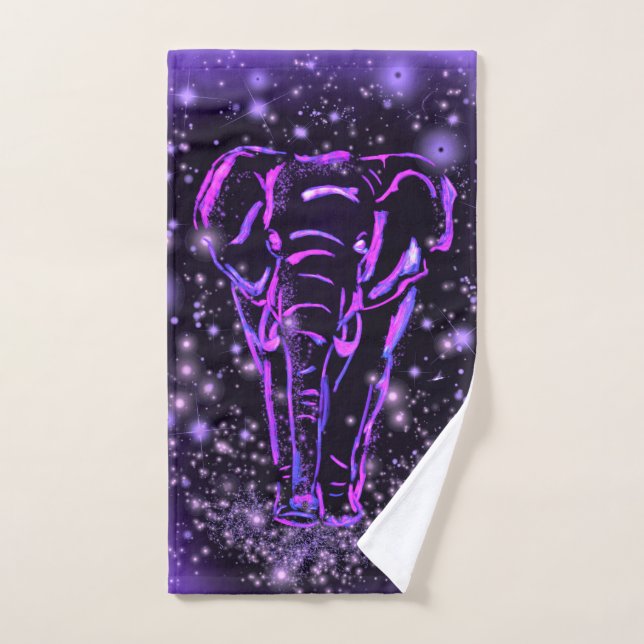 Elephant Bath Handtücher Set Lila Pink Starry Nigh (Handtuch)