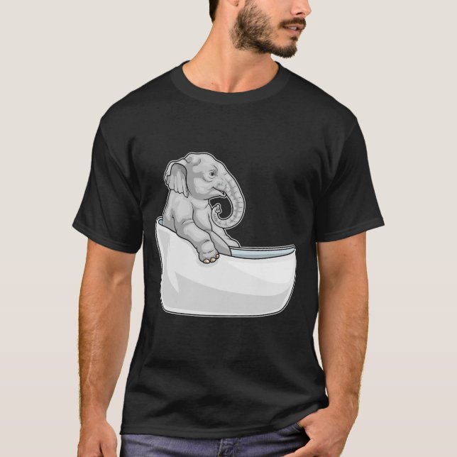 Elephant Bathe Bathtub T-Shirt (Vorderseite)